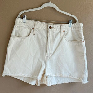 Madewell The Perfect Vintage Jean Short High Waist Loose Fit in White K